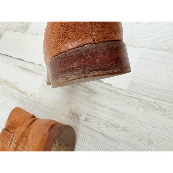 Frye Anna Shortie Tan Leather Western Mini Boot Womens Size 10 - Picture 15 of 16